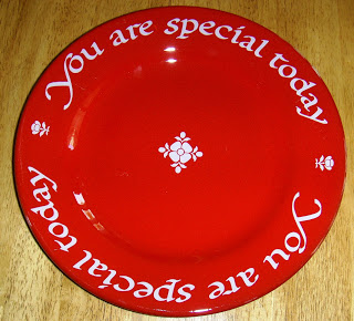 family tradition red plate