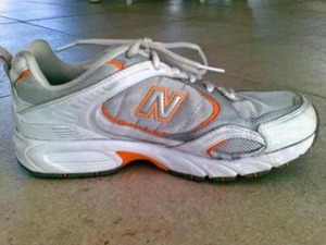 orange athletic shoe