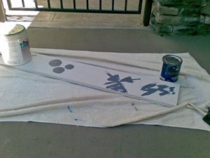 paint project on porch