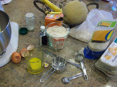baking mess on counter